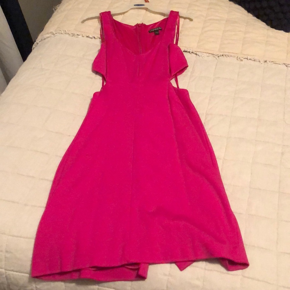 Express pink cutout bodycon dress